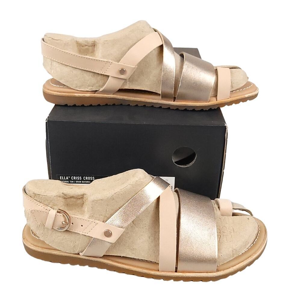 Sorel Ella Criss Cross Sandal In Natural Tan - Picture 2 of 12